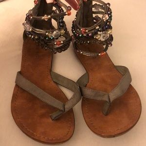 Nine West beaded ankle sandals